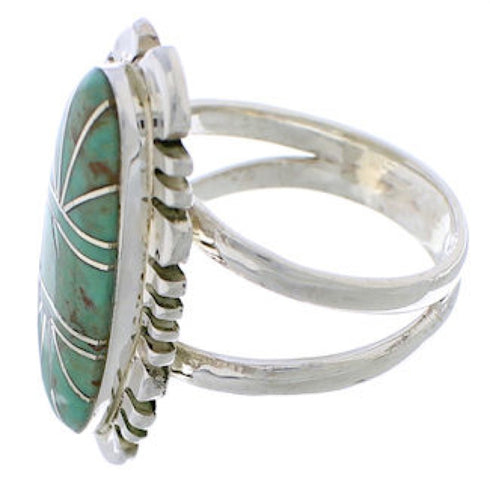 Genuine Sterling Silver Turquoise Jewelry Ring Size 4-3/4 TX28541